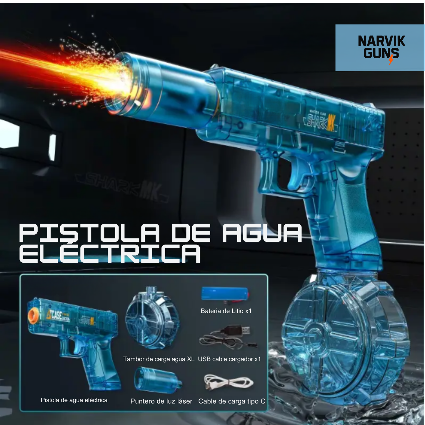 Pistola de agua eléctrica