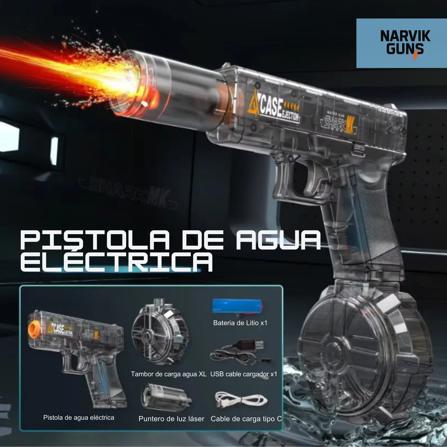 Pistola de agua eléctrica